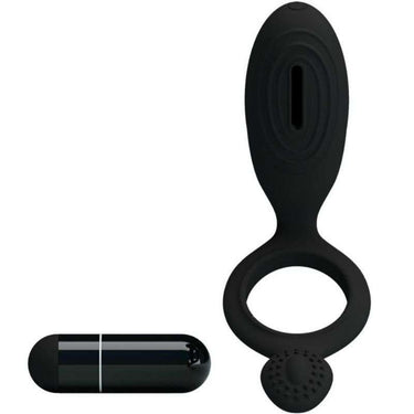 Anello Vibrante Pretty Love Ethel in Silicone Nero per Stimolazione Intensa